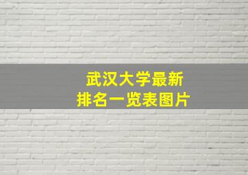 武汉大学最新排名一览表图片