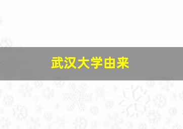 武汉大学由来