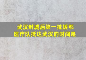 武汉封城后第一批援鄂医疗队抵达武汉的时间是