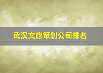 武汉文旅策划公司排名