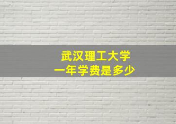 武汉理工大学一年学费是多少