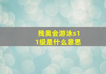 残奥会游泳s11级是什么意思