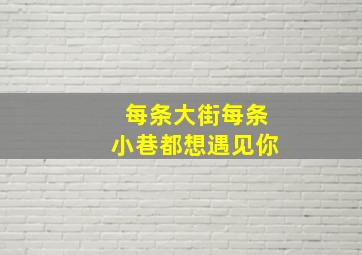 每条大街每条小巷都想遇见你