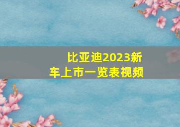 比亚迪2023新车上市一览表视频