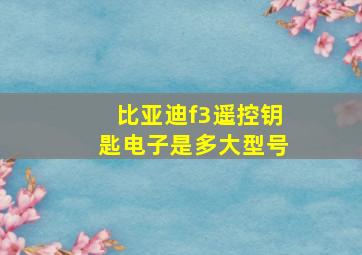 比亚迪f3遥控钥匙电子是多大型号