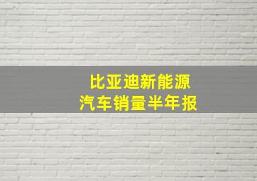 比亚迪新能源汽车销量半年报