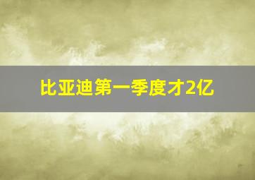 比亚迪第一季度才2亿