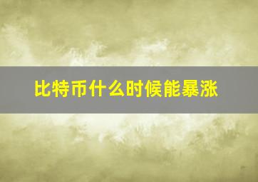 比特币什么时候能暴涨