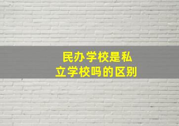 民办学校是私立学校吗的区别