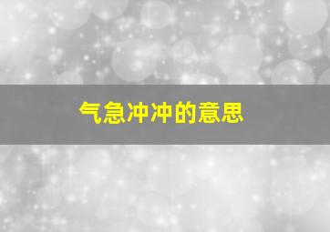 气急冲冲的意思