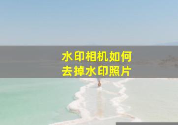 水印相机如何去掉水印照片