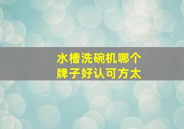 水槽洗碗机哪个牌子好认可方太