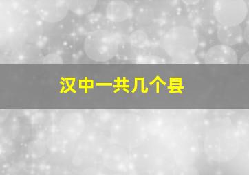 汉中一共几个县