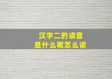 汉字二的读音是什么呢怎么读