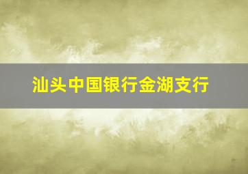 汕头中国银行金湖支行