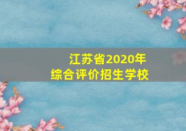 江苏省2020年综合评价招生学校