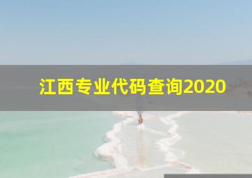 江西专业代码查询2020