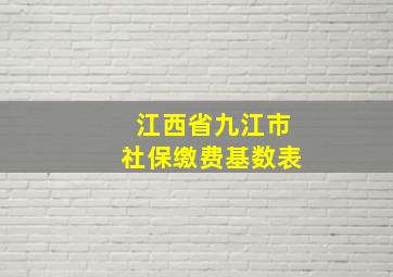 江西省九江市社保缴费基数表