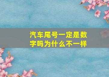 汽车尾号一定是数字吗为什么不一样