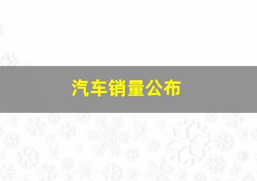 汽车销量公布