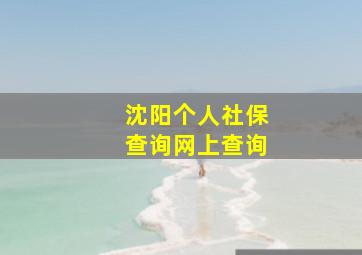 沈阳个人社保查询网上查询