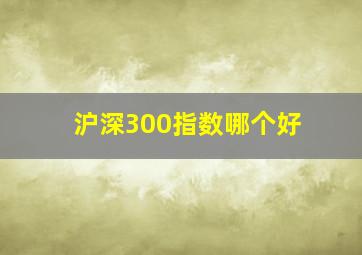 沪深300指数哪个好