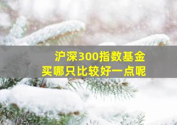 沪深300指数基金买哪只比较好一点呢