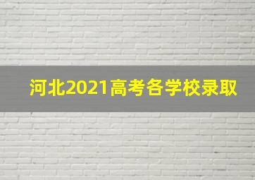 河北2021高考各学校录取