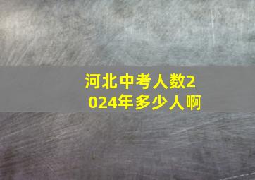 河北中考人数2024年多少人啊