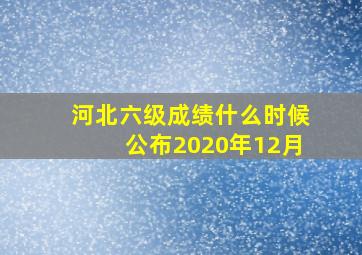 河北六级成绩什么时候公布2020年12月