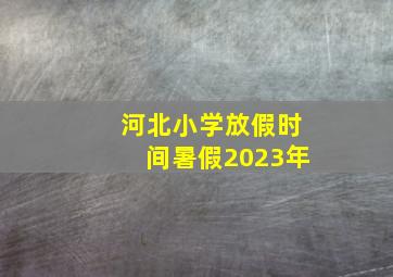 河北小学放假时间暑假2023年