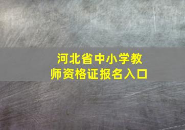 河北省中小学教师资格证报名入口