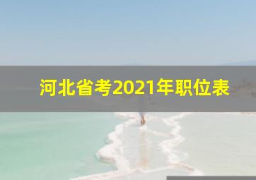 河北省考2021年职位表