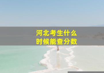 河北考生什么时候能查分数