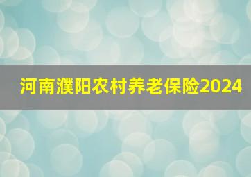 河南濮阳农村养老保险2024