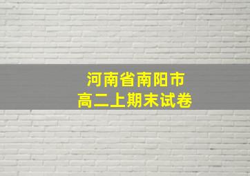 河南省南阳市高二上期末试卷