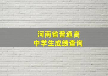 河南省普通高中学生成绩查询