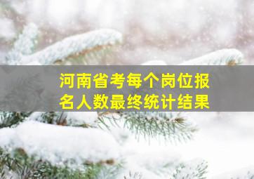 河南省考每个岗位报名人数最终统计结果