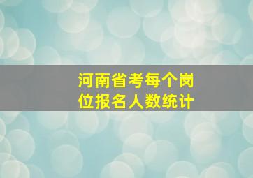 河南省考每个岗位报名人数统计