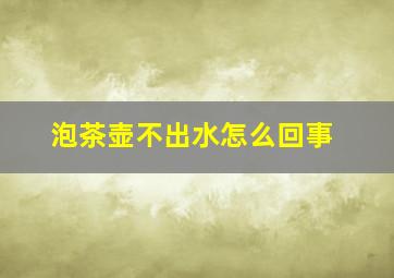 泡茶壶不出水怎么回事