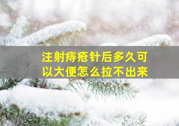 注射痔疮针后多久可以大便怎么拉不出来