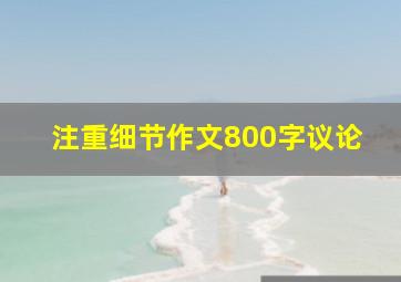 注重细节作文800字议论