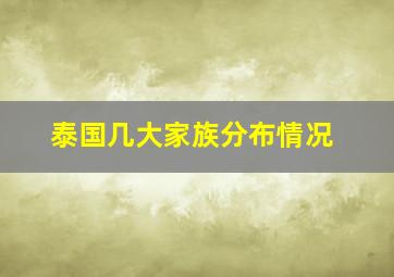 泰国几大家族分布情况