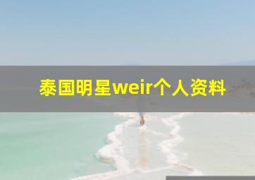 泰国明星weir个人资料