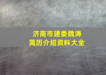 济南市建委魏涛简历介绍资料大全