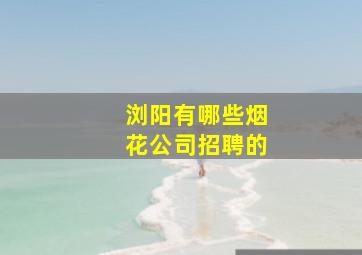 浏阳有哪些烟花公司招聘的