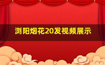 浏阳烟花20发视频展示