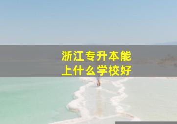 浙江专升本能上什么学校好