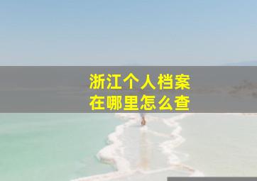 浙江个人档案在哪里怎么查