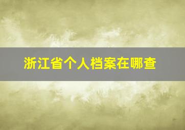 浙江省个人档案在哪查